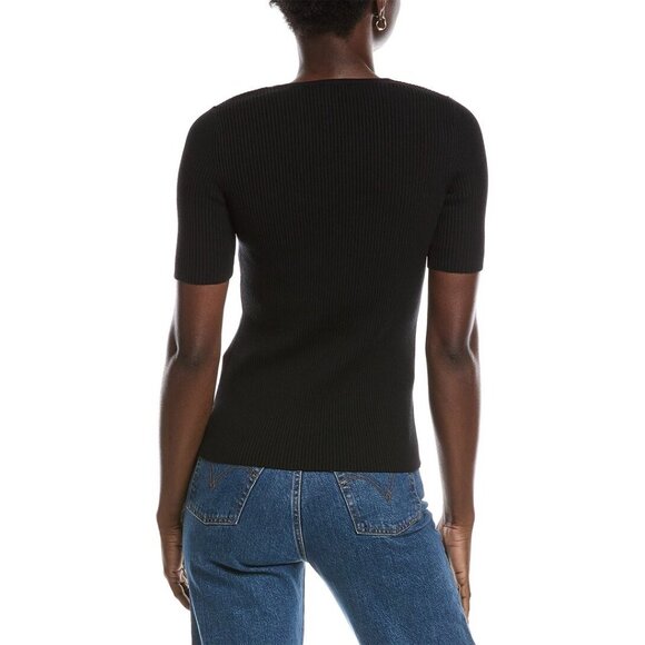 Hugo BOSS womens Rib Sweater Top, l, Black Size L MSRP $148 - Picture 2 of 3